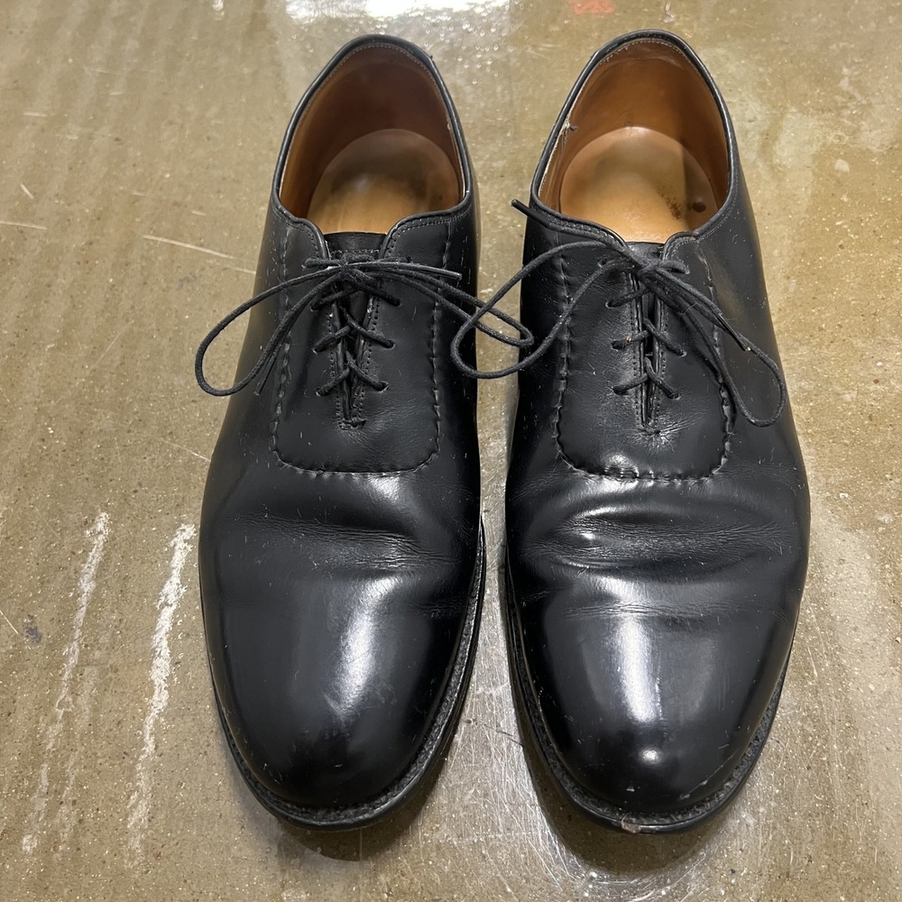 Alden Oxford Dress Shoes 12 B/D Mens Black Leather Plain Toe Lace Up 912